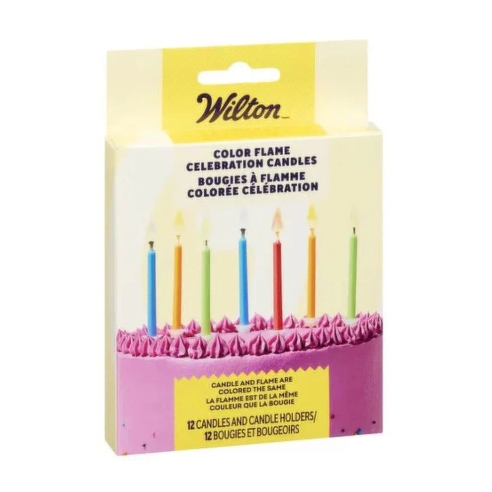 Wilton Colour Flame Candles 12pk