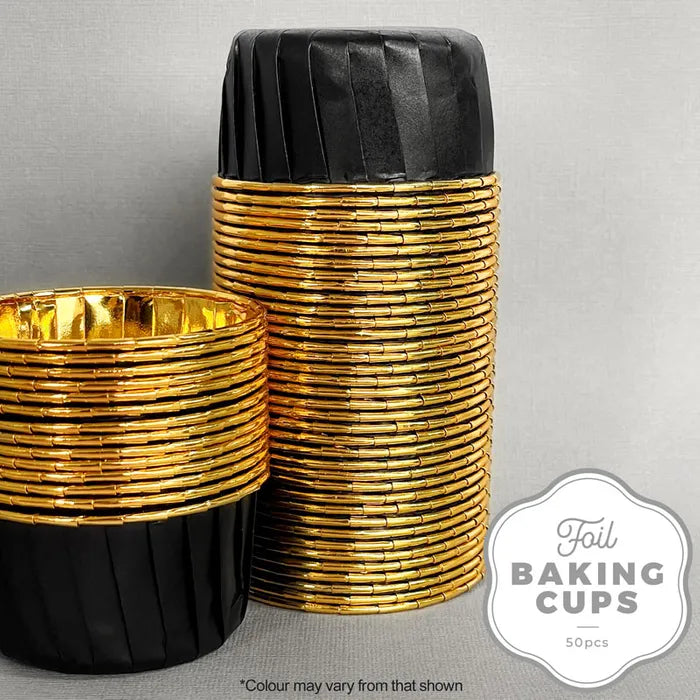 Foil Baking Cups - Gold + Black