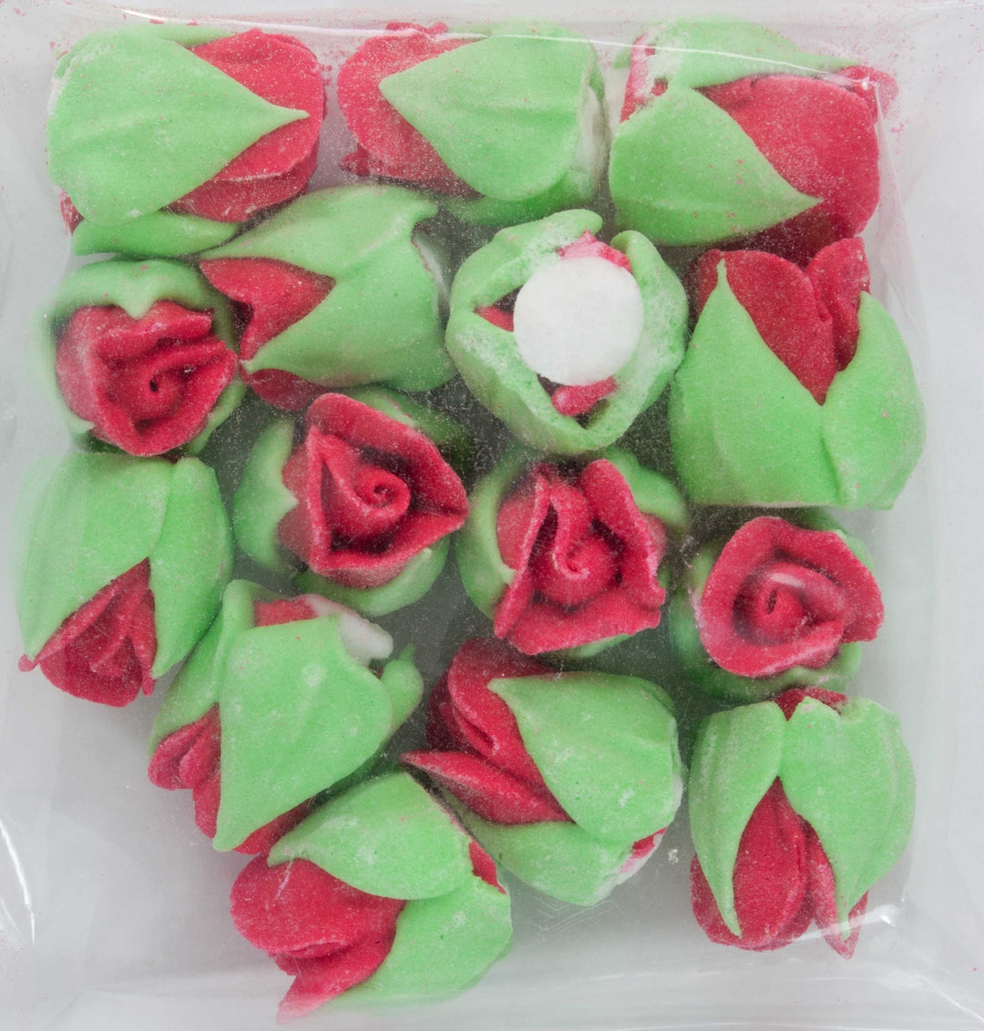 Edible Icing Roses with Leaves - Red