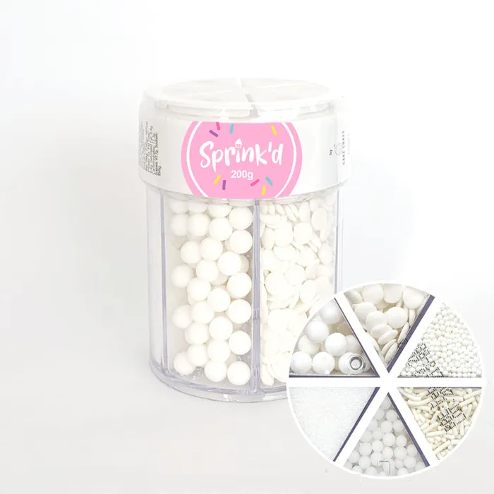Sprink'd 6 Cavity Sprinkle Jars - White