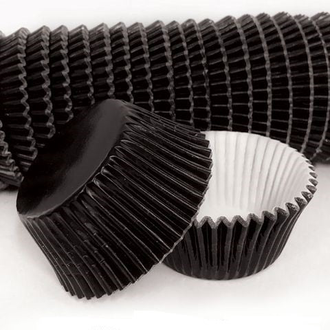 BULK Black Foil Baking Cups - Cupcake Cases x500