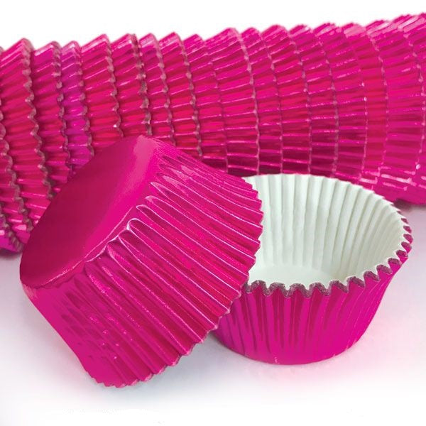 BULK Pink Foil Baking Cups - Cupcake Cases x500
