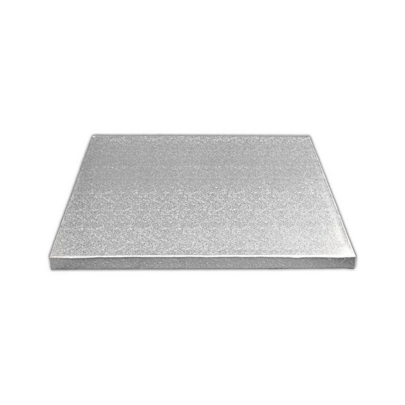 12" Square Cake Drum Board 12mm - Silver