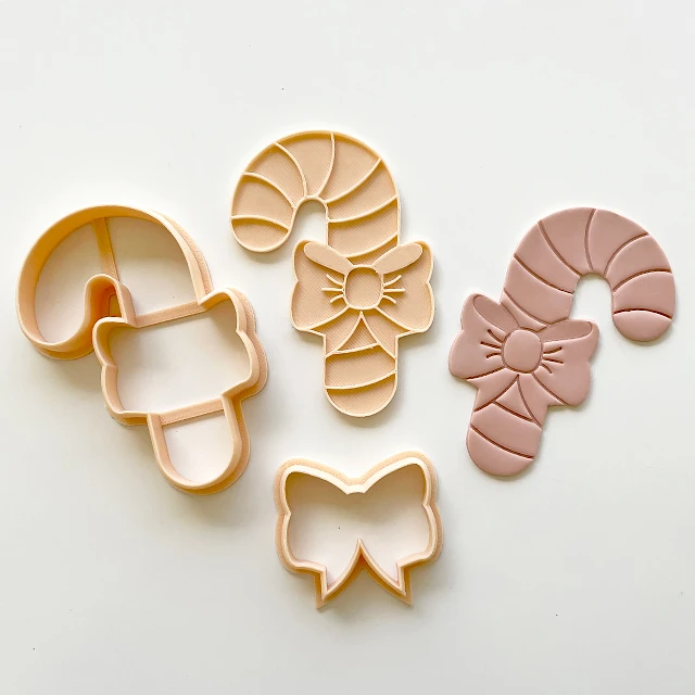 Custom Cookie Cutters Cutter and Embosser - Candy Cane