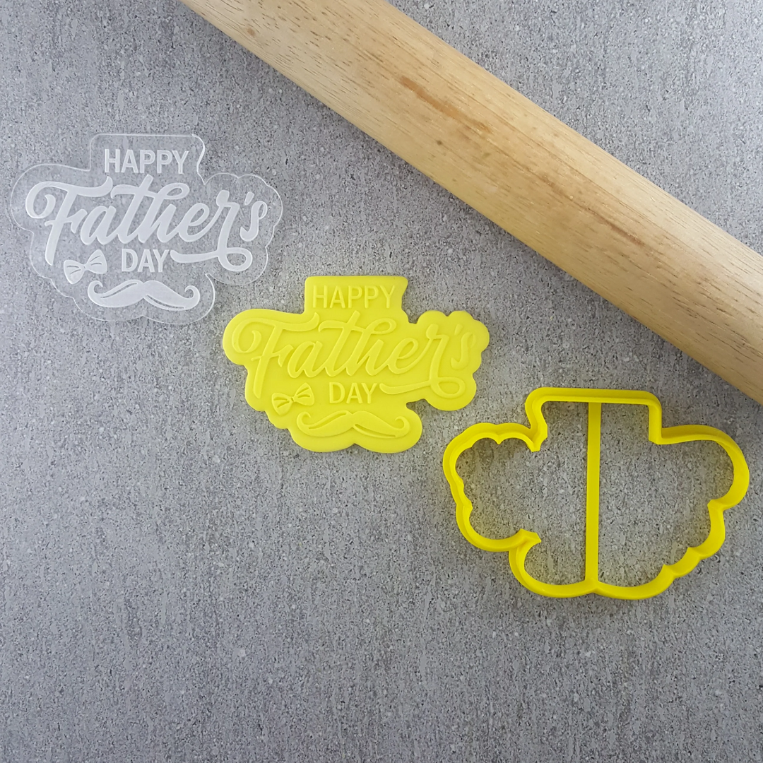 Custom Cookie Cutters Cutter and Debosser Set - Happy Father's Day