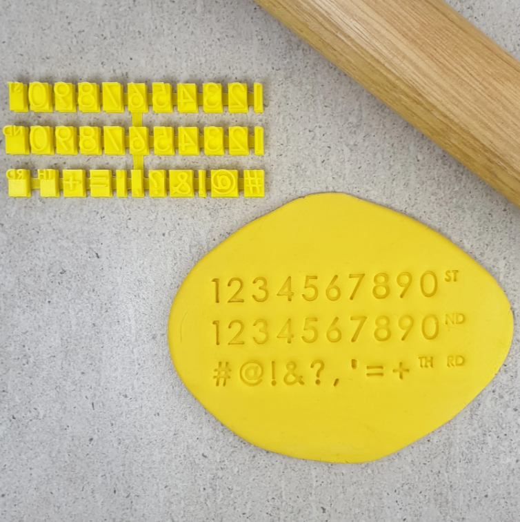 Custom Cookie Cutters Modern Letterpress Set - Numbers