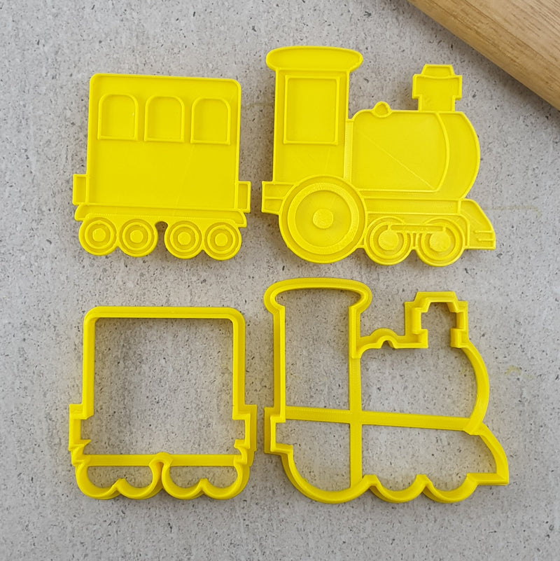 Custom Cookie Cutters Cutter and Embosser - Train and Carriage