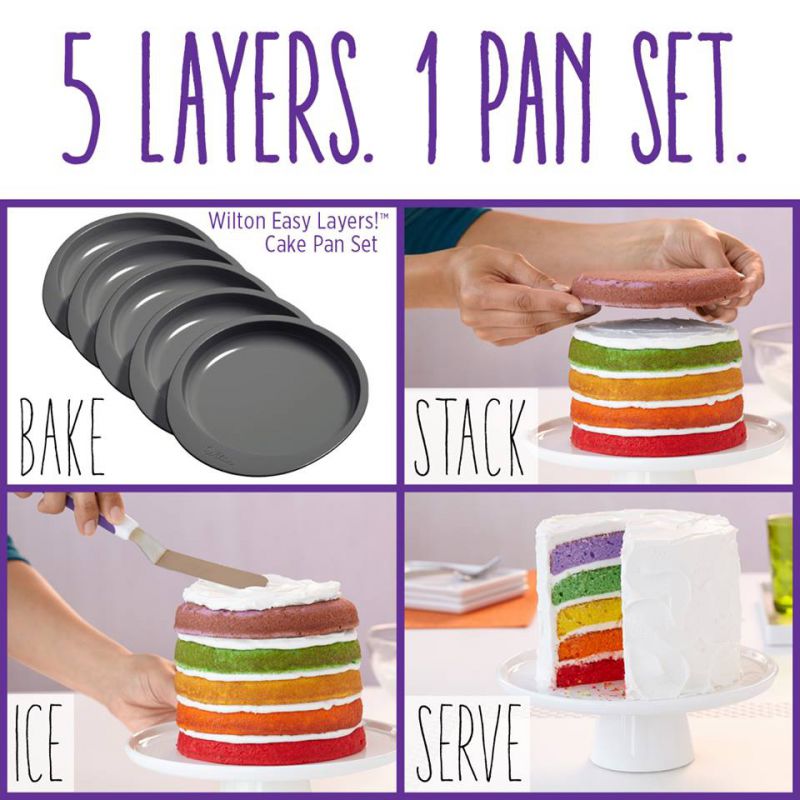 Wilton Easy Layers Cake Pan Set, 6 - 5 count