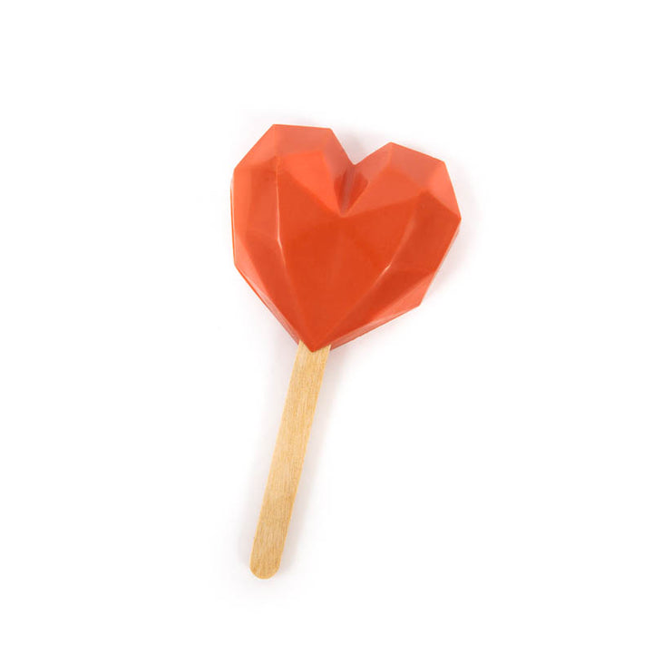 Cake Pop - Ice Cream Mould - Geometric Heart with Wooden Sticks
