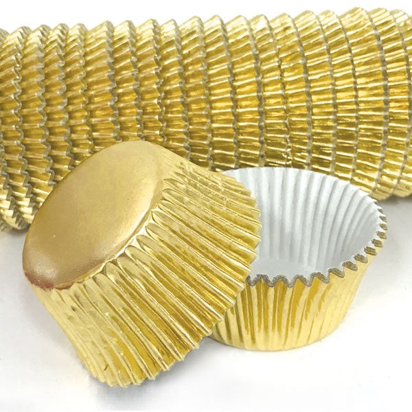 BULK Gold Foil Baking Cups - Cupcake Cases x500
