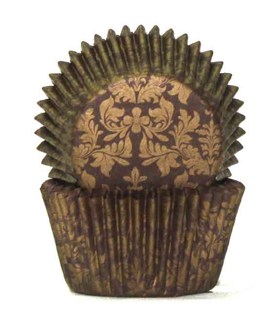 High Tea Cupcake Cases - Baking Cups - Brown-Gold 100
