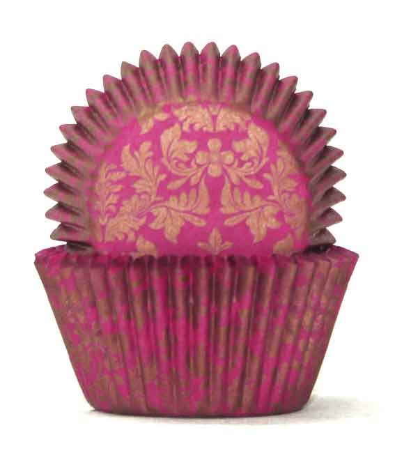 High Tea Cupcake Cases - Baking Cups - Pink-Gold 100