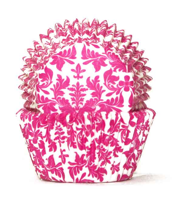 High Tea Cupcake Cases - Baking Cups - Pink-White 100