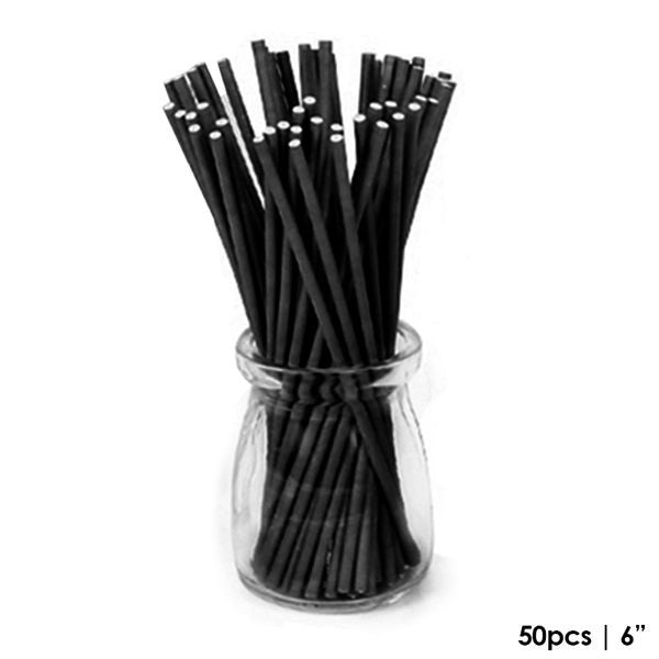 6" Lollipop Sticks - Black