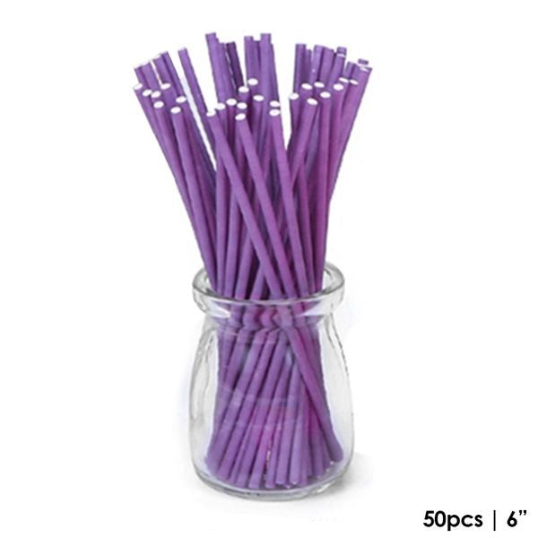 Cake Craft 6" Lollipop Sticks - Purple