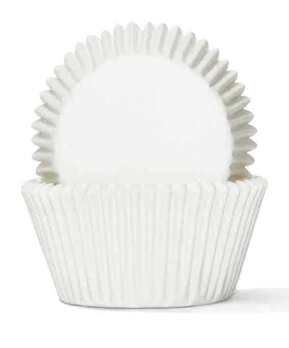 Plain Baking Cups - Cupcake Cases - White 100pk