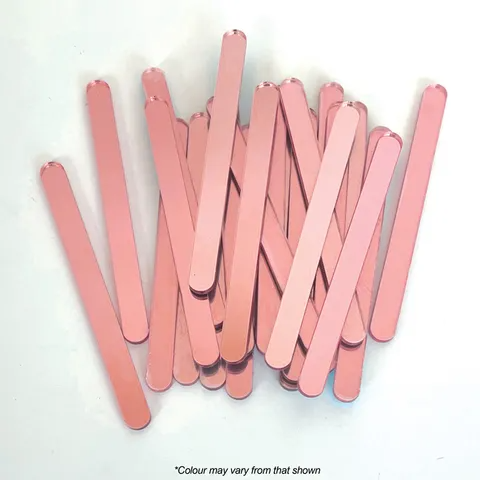Rose Gold Mirror Acrylic Popsicle Sticks- Reusable