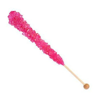 Crystal Rock Candy Lollipop - Cherry Pink