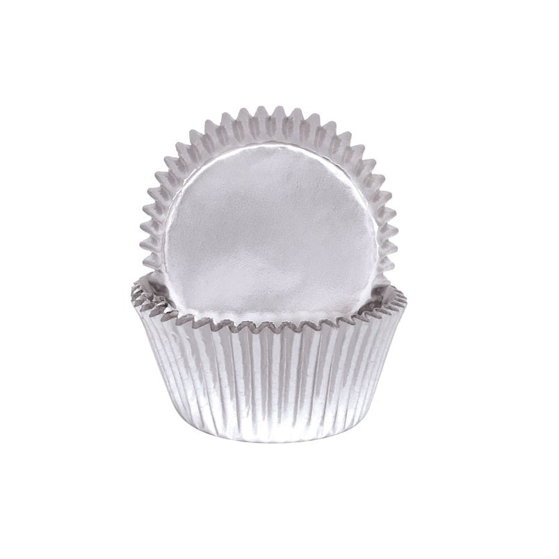 Silver Foil Small Baking Cups - Cupcake Cases