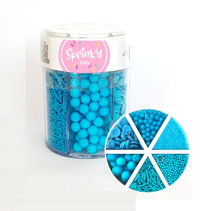 Sprink'd 6 Cavity Sprinkle Jars - Bright Blue