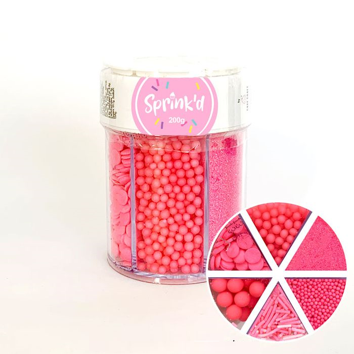 Sprink'd 6 Cavity Sprinkle Jars - Bright Pink
