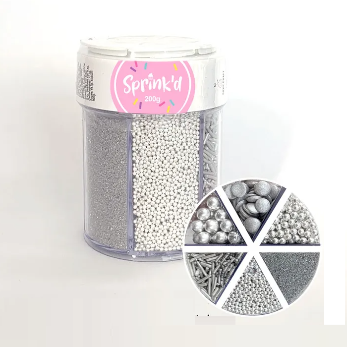 Sprink'd 6 Cavity Sprinkle Jars - Silver