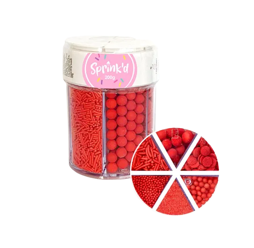 Sprink'd 6 Cavity Sprinkle Jars - Red