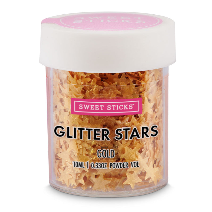 Sweet Sticks Edible Glitter Stars - Gold